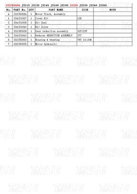 333/K0684 Τροχαίο κιβώτιο σιδηροδρομικής εκσκαφής με υδραυλική κίνηση κινητήρα JS200