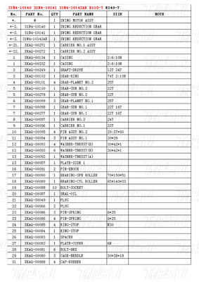 R110-7 Μαύρο OEM Excavator Swing Motor Drive Τμήματα Καταλόγου 31N4-10140