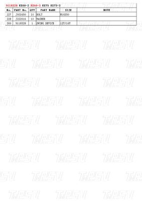 9118328 EX60-3 Καταλόγος ανταλλακτικών κινητήρα με πλανητικό μειωτήρα