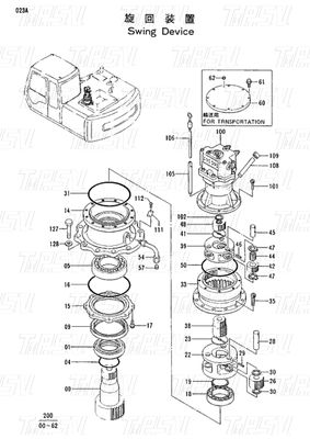 9111265 βαρύ φορτίο EX120-2 Εκσκαφέας Swing Drive Καταλόγος Συστήματος Υδραυλικός κινητήρας