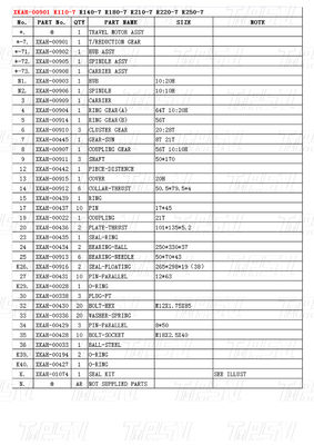 Σιδερένιο στο XKAH-00901 R110M-7 Excavator Travel Drive Catalog Motor για γρήγορη και βολική εγκατάσταση