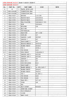 Σιδερένιο στο 31N6-40041BG 31N6-40042BG R110M-7 Excavator Travel Drive Catalog με πλανητικό μειωτήρα