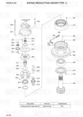 Μαύρο πλανητικό μειωτήρα Excavator Swing Reducer Excavator Ταξιδιωτικός κινητήρας