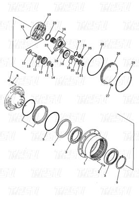 20N-60-41205 20N-60-31200 Σιδερένιο στο PC15-1 Τελικό κινητήρα εξορυκτικού με πλανητικό μειωτήρα