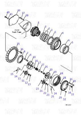 Προσαρμοσμένα χρώματα 708-8H-00320 PC360-7 Excavator Travel Drive Catalog Motor σε μαύρο για απόδοση