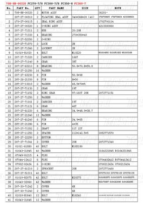 Προσαρμοσμένα χρώματα 708-8H-00320 PC360-7 Excavator Travel Drive Catalog Motor σε μαύρο για απόδοση