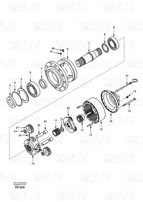 SA8230-27000 EC360 Καταλόγος κυλινδρικής κίνησης εξορυκτών Μαύρο χρώμα