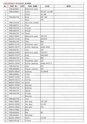 Προσαρμοσμένα χρώματα VOE14608847 Excavator Travel Drive Catalog Gear Box Εγκατάσταση και κορυφαίες επιδόσεις