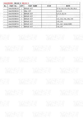 Μοντέρ Bolt-on 2441U829F1 SK120-3 Excavator Travel Drive Catalog συμβατός με διάφορες μάρκες και μοντέλα εκσκαφικών μηχανών