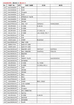 Μοντέρ Bolt-on 2441U829F1 SK120-3 Excavator Travel Drive Catalog συμβατός με διάφορες μάρκες και μοντέλα εκσκαφικών μηχανών