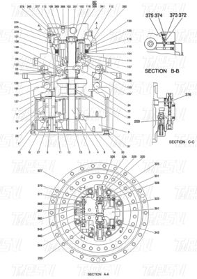 Επισκευαστήρια μηχανημάτων YN15V00037F2 SK210-8Εξόρυξη Ταξίδια Drvie Κατάλογος Τμήματα μεταφοράς Συσκευή ξύλινο κουτί