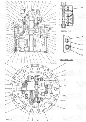 Μαύρο χρώμα LC15V00026F1 SK350-8 Excavator Final Drive Καταλόγος εξαρτημάτων για την απόδοση