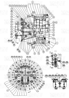 Αξονική συσκευασία 11C0264 CLG225C Excavator Swing Drive