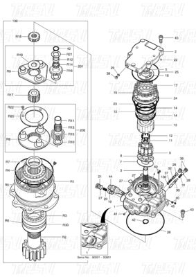 130426-00031 DX60R Εκσκαφέας Κουνούμενος κινητήρας Καταλόγος Μαύρος Φαρμακείο Χρώμα Υδραυλικός Κουνούμενος κινητήρας Κούνούμενος κινητήρας