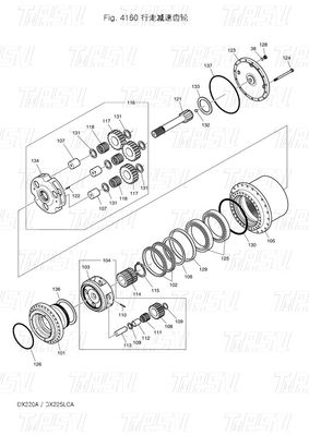 Ατσάλι βαρέων βαρών K9007404 170402-00028 DX225 Excavator Travel Drive Καταλόγος Excavator Travel Motor