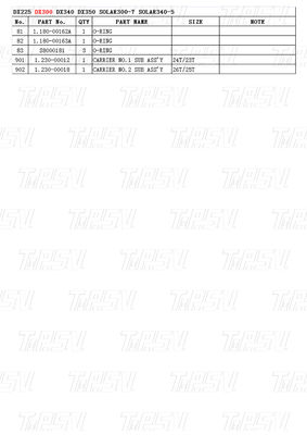 K1003134 DX300 Excavator Travel Drive Catalog Bolt On Steel Assemblies με πλανητικούς μειωτές