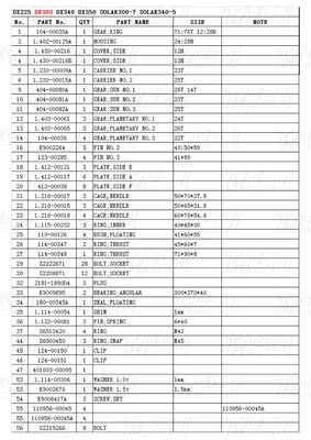 K1003134 DX300 Excavator Travel Drive Catalog Bolt On Steel Assemblies με πλανητικούς μειωτές