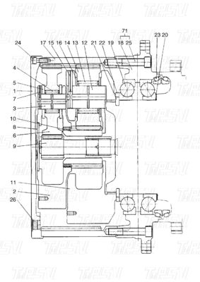 Πλανητικός 401-00005A DX420 Καταλόγος ταξιδιωτικού κινητήρα εξορυκτήρα με υδραυλικό κινητήρα κλίσης