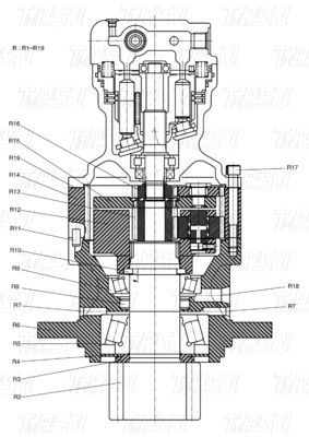 K1045875 DH80 Εκσκαφέας Swing Drives Καταλόγος Προσαρμόσιμα χρώματα
