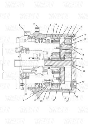 Πλανητικός μειωτής 176-9100 E311C Εκσκαφέας ταξιδιωτικός κινητήρας Κατάλογος ποικίλλει ανάλογα με το μοντέλο