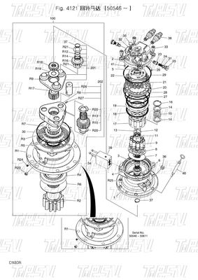 DX80R Excavator Swing Travel Drive Καταλόγος Προσαρμοσμένα χρώματα