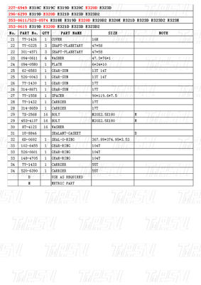 OEM χάλυβα 227-6949 296-6299 353-0611 523-0574 353-0615 E320D Εκσκαφέας ταξιδιωτική κίνηση κατάλογος συναρμολόγηση κιβώτιο ταχυτήτων