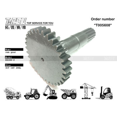 Υψηλής Αντοχής EX200-2 Εκσκαφέας Κίνησης 1 Σταδίου Ηλιακό Γρανάζι σε Μαύρο Χρώμα από Αξιόπιστο Διανομέα