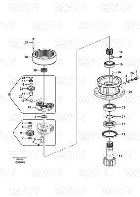 Good price EC140B Εκσκαφέας Πλανητικός μειωτής κλίσης για Volvo Catalog VOE14507900 σε απευθείας σύνδεση