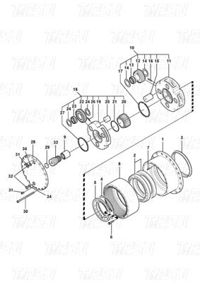Good price VOE14528733 Προσαρμοσμένο χρώμα Ατσάλι Excavator Πλανητική τελική κίνηση Reducer κατάλογος με μπουλτό στην εγκατάσταση EC210B σε απευθείας σύνδεση