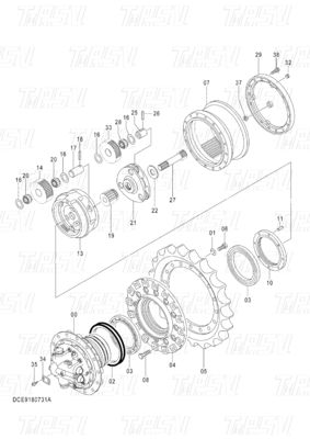 Good price OEM εξαρτήματα εξορυκτών πλανητικών μειωτικών κινητήρων Συστήματα καταλόγου για μηχανήματα / ενέργεια / μεταλλευτικές βιομηχανίες 9180731 ZX120 σε απευθείας σύνδεση