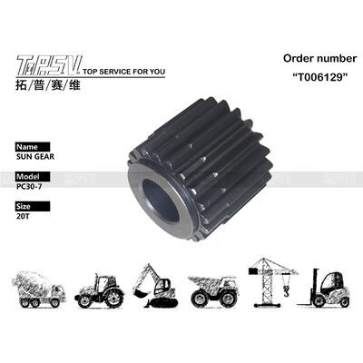 FUFRP-1159-08 Ήλιος γραναζιού 2 σταδίων ταξιδιού εκσκαφέα PC30-7 υψηλής ακρίβειας σε μαύρο χρώμα