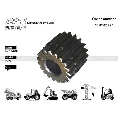 Συμβατό με διάφορα PC02 Excavator Travel 2 Stage Sun Gear Box Αντικατάστατο κατασκευαστικού εξοπλισμού βαρέων βαρών