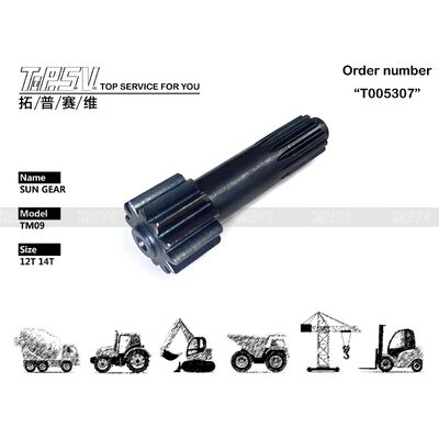 Πλανητικός μειωτήρας τύπου TM09 για εκσκαφέα, κίνησης 1 σταδίου, εξαρτήματα κινητήρα με ηλιακό γρανάζι, με υψηλή ακρίβεια και αξιοπιστία