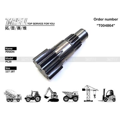 Ανταλλακτικά εκσκαφέα εκσκαφέα PC20 Swing Pinion For Swing Drive Excavator