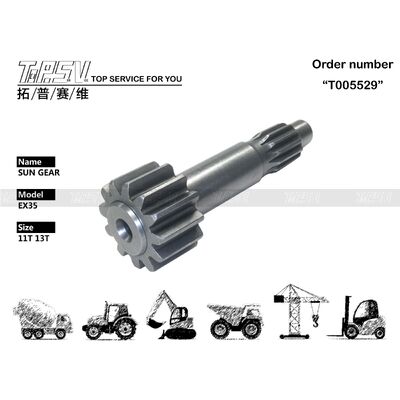 Ανταλλακτικά EX35 Excavator Travel 1 Stage Sun Gear Parts for Travel Drive Ανταλλακτικά Excavator